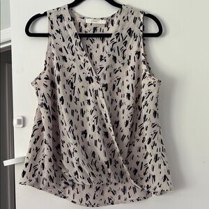 Women's Sleeveless Wrap Top - Black and Light Pink